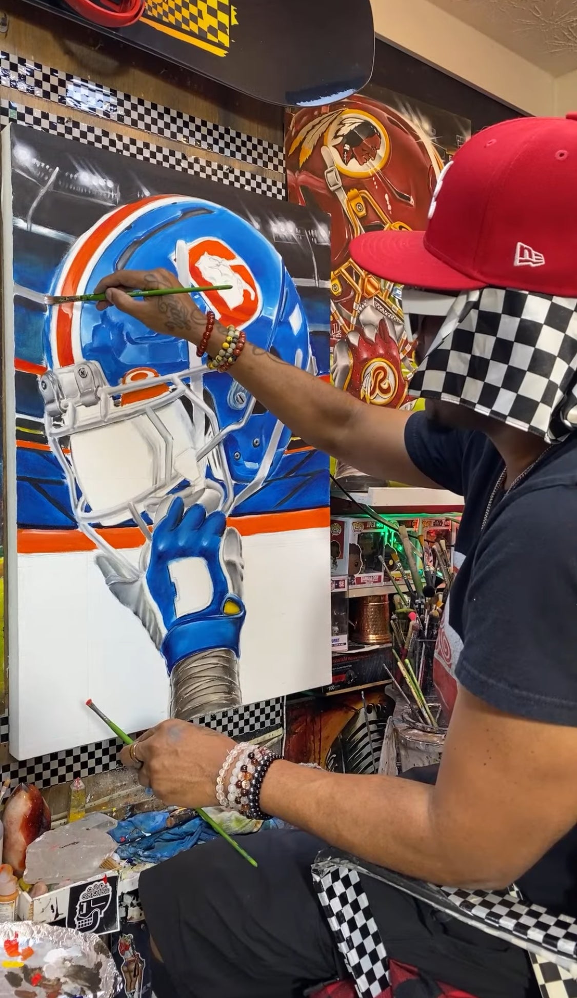 Denver Painting by Jeremy Worst 2025 Sports Football Canvas Print Artwork helmet Nfl Football