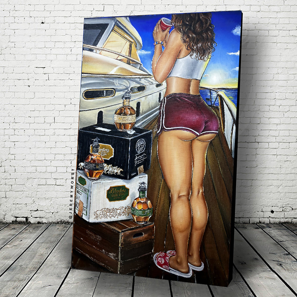 JEREMY WORST Blantns Original Canvas Wall Art Original Print hot sexy woman Motivational