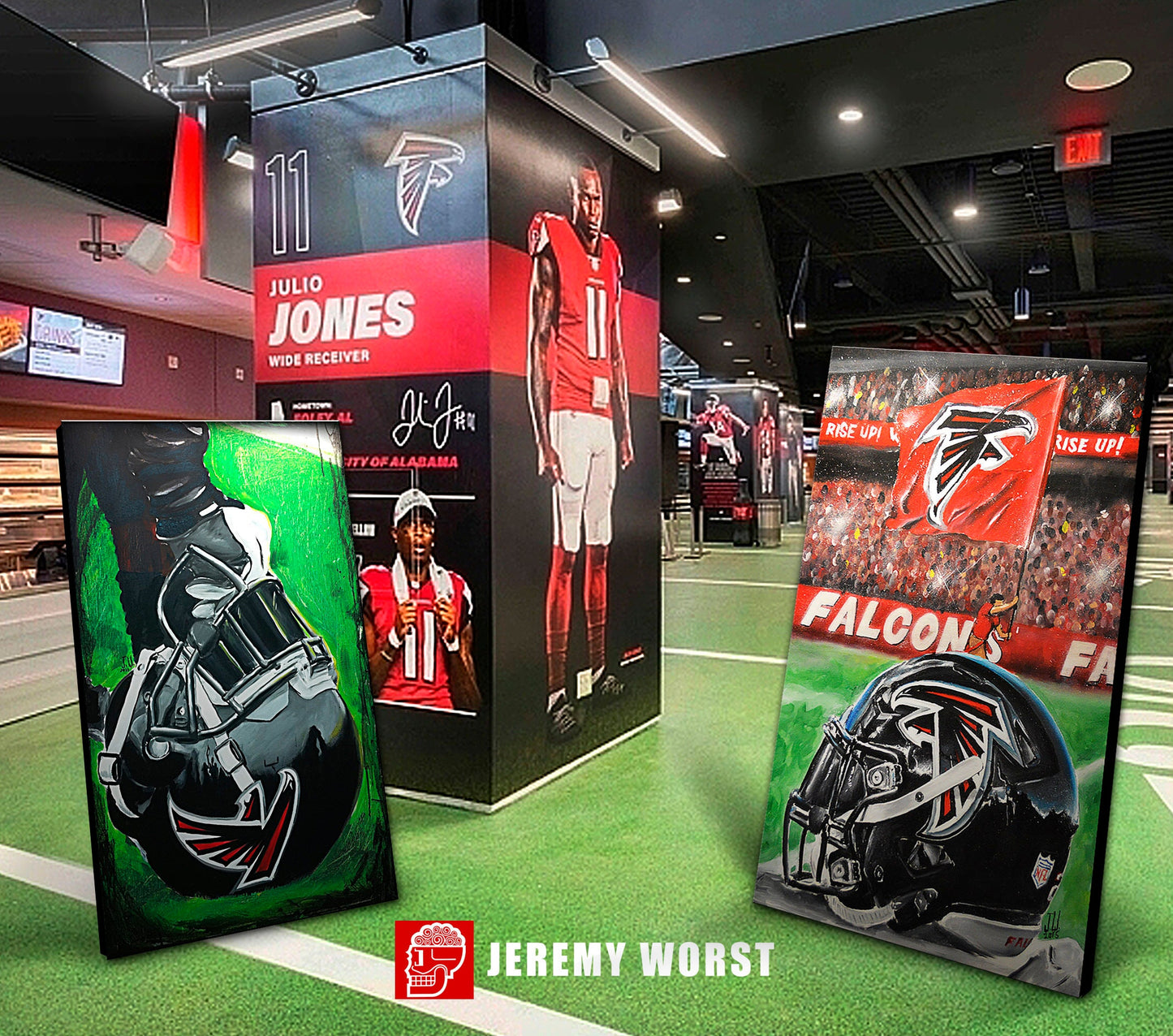 JEREMY WORST Atlanta Rise up Helmet Artwork Signed Print