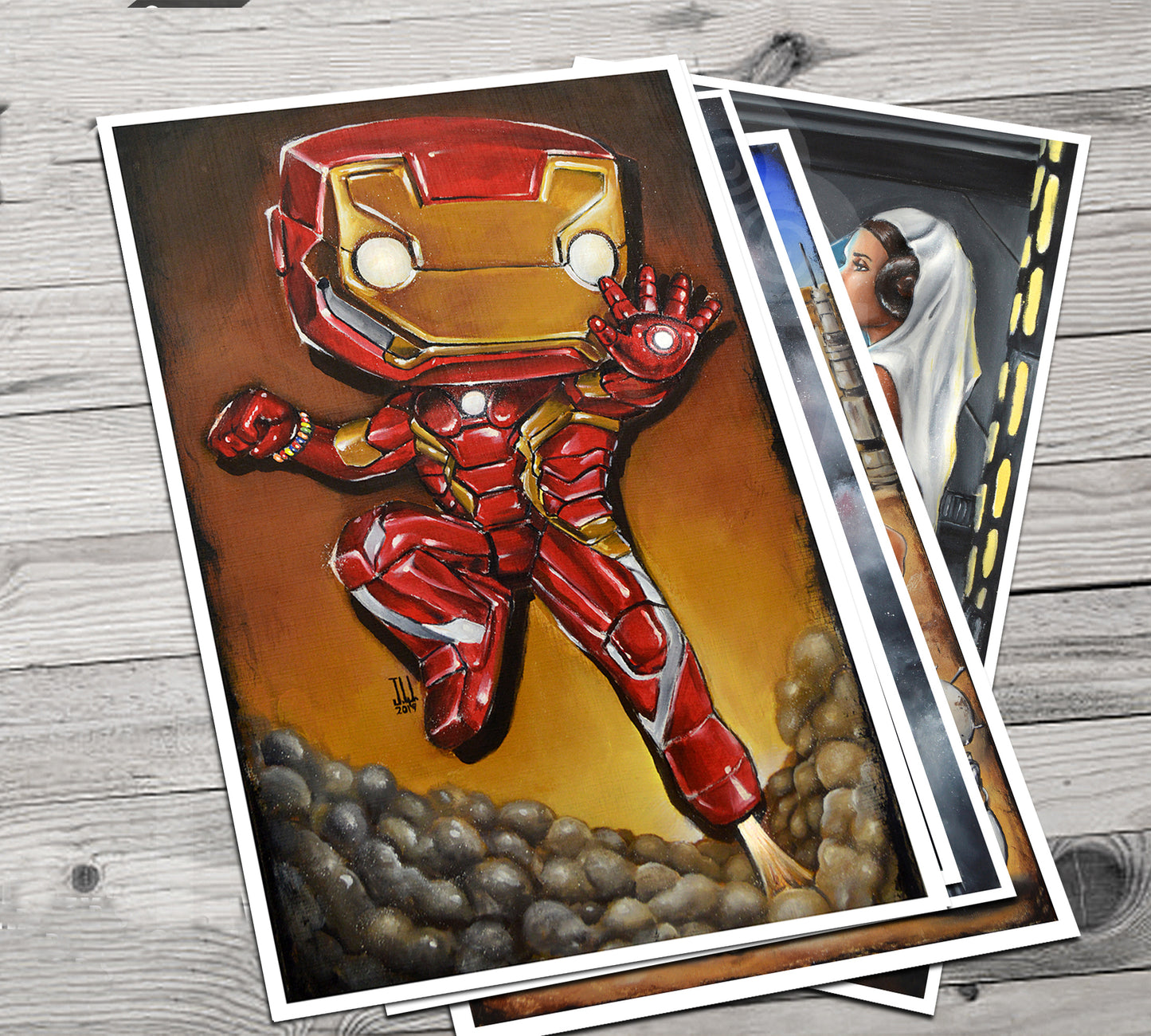 I am IRON POP MAN Jeremy Worst tony start avengers marvel comics painting fan art armor suit red gold original custom anime f anime