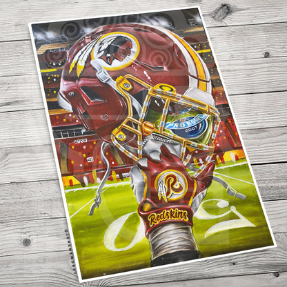 Washington Football by Jeremy Worst 2025 Washington Sports Football Canvas Print Artwork helmet Nfl Football