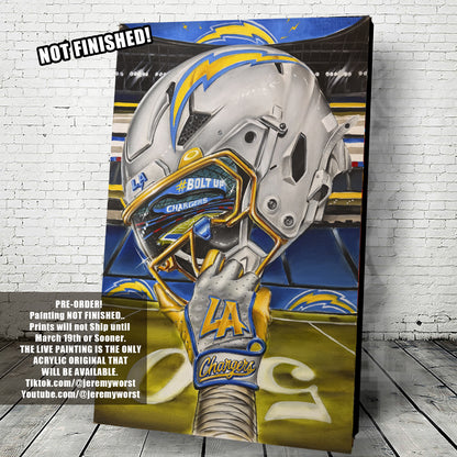 Chargers by Jeremy Worst 2026 Sports Football Canvas Print Artwork helmet Nfl Football1)
