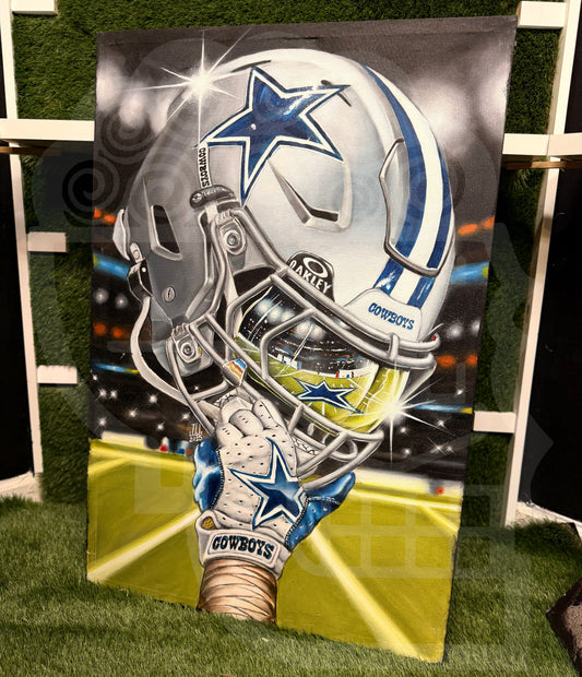 Cowboys 2024 Original Painting by Jeremy Worst sports Canvas Print Artwork helmet Nfl Football