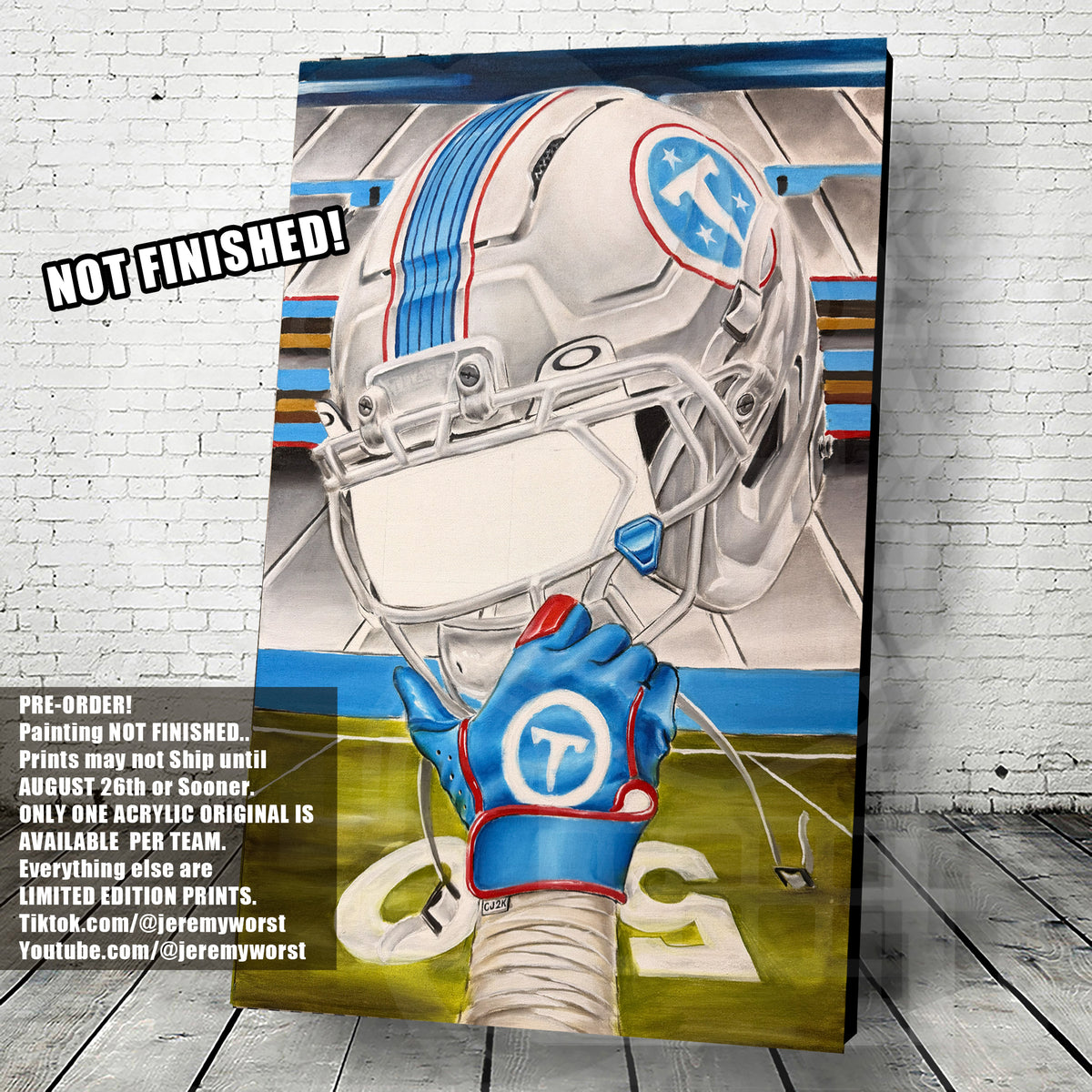 Titan Up by Jeremy Worst 2026 Sports Football Canvas Print Artwork helmet Nfl Football