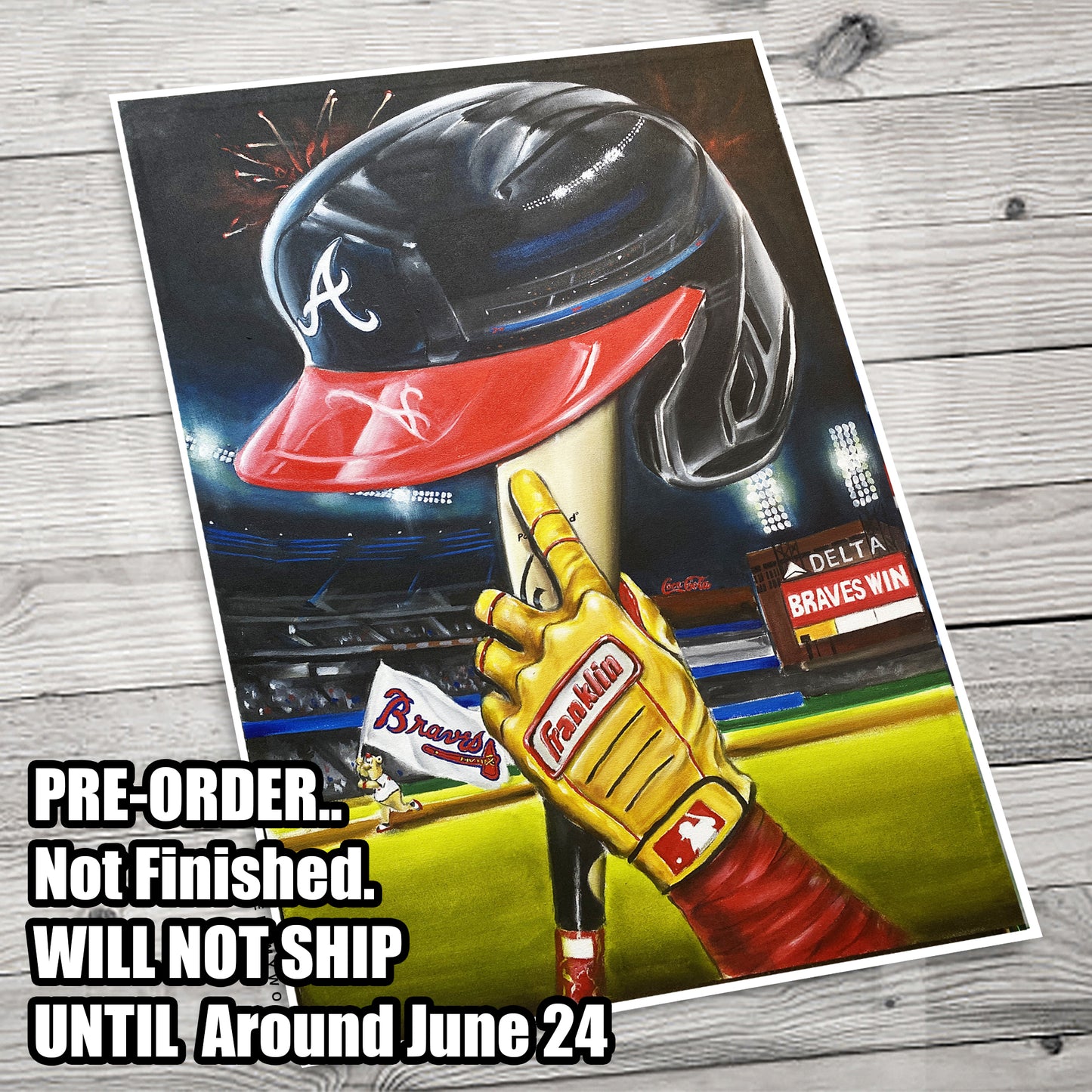 PRE- ORDER Braves by Jeremy Worst Painting Posters Canvas Prints Artwork Atlanta