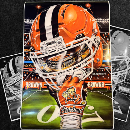 Brownie by Jeremy Worst 2026 Sports Football Canvas Print Artwork helmet Nfl Football
