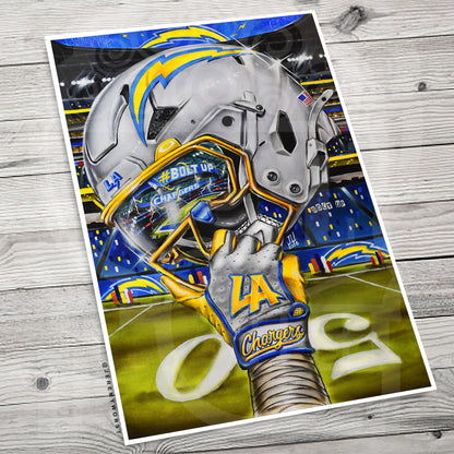 Chargers by Jeremy Worst 2026 Sports Football Canvas Print Artwork helmet Nfl Football1)