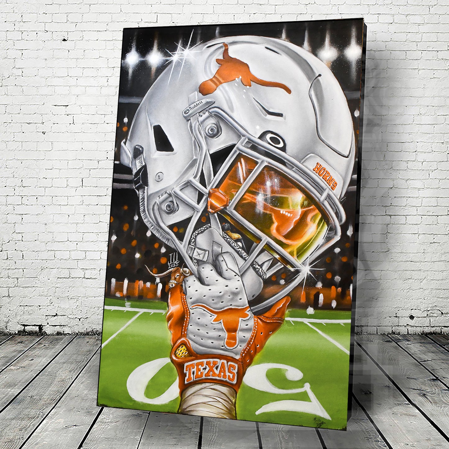 Hook Em HORNS by Jeremy Worst Texas Longhorns Artwork Wall Art Poster Canvas