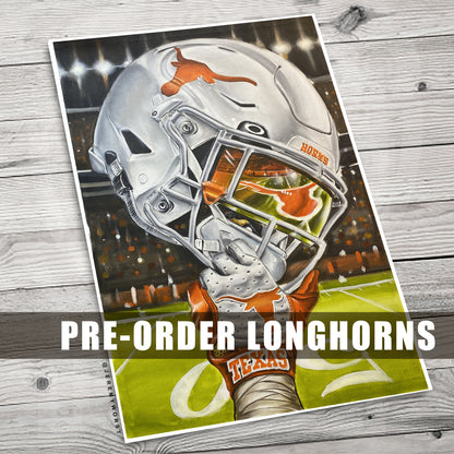 PRE- ORDER HORNS by Jeremy Worst Hook em horns Longhorns Artwork Texas