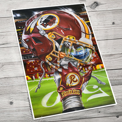 Washington Football Painting by Jeremy Worst 2025 Washington Sports Football Canvas Print Artwork helmet Nfl Football