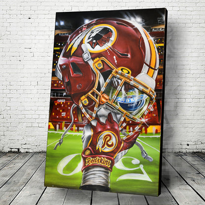 Washington Football Painting by Jeremy Worst 2025 Washington Sports Football Canvas Print Artwork helmet Nfl Football