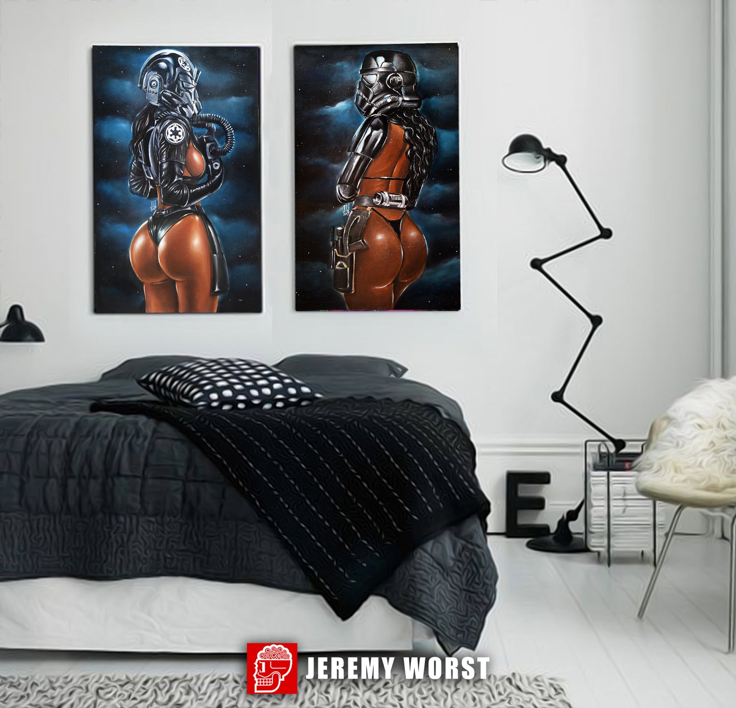 "Shadow Trooper New" Jeremy Worst  Painting Pinup Cosplay Fan Art Star Wars Cosplay