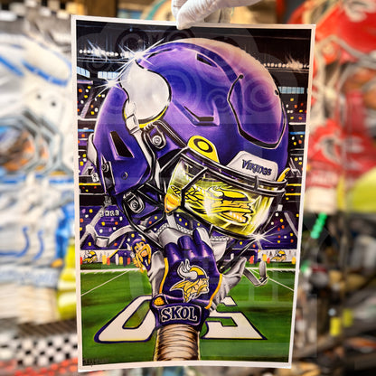 SKOL Minnesota by Jeremy Worst 2025 Sports Football Canvas Print Artwork helmet Nfl Football