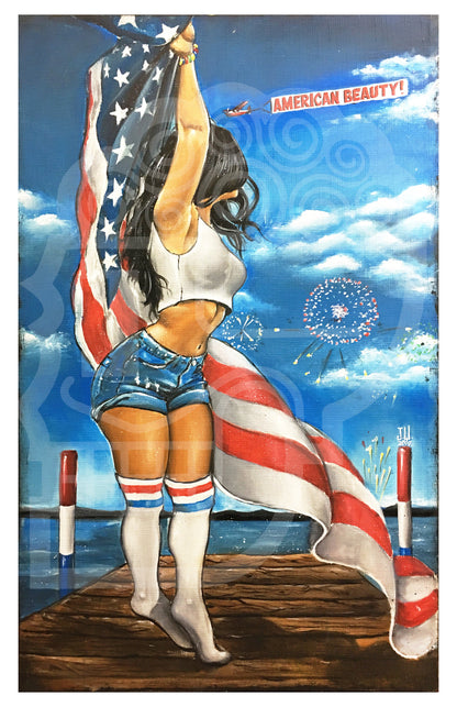 JEREMY WORST American Beauty ART Wall decor Painting president election sexy girl tube socks democrat vote rally politics conservative maga