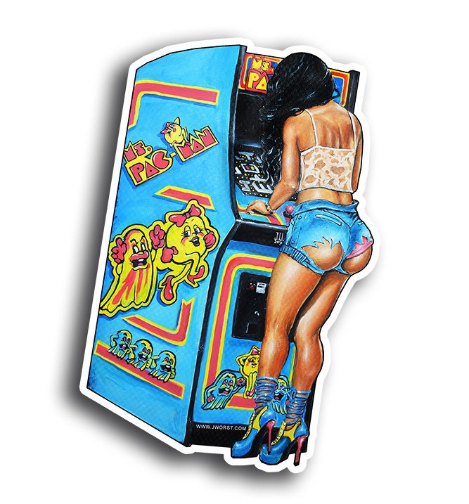 JEREMY WORST Ms P4CKED Arcade Sexy girl Artwork Fine Art Print wrestler gamer gaming fighting booty