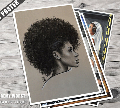 JEREMY WORST "Frohawk afro urban black girl power strong motivational relaxing look profile artwork wall decor wall art