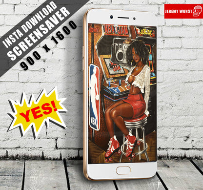 NBA Jam INSTA DOWNLOAD Phone Screensaver Basketball sexyJeremy Worst Marvel Arcade system cabinet build joust wallpaper iphone android