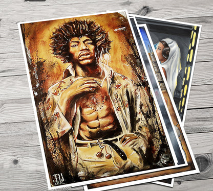 JEREMY WORST Jimi Hendrix 2011 Canvas print  instagram  anime art painting nsfw sticker