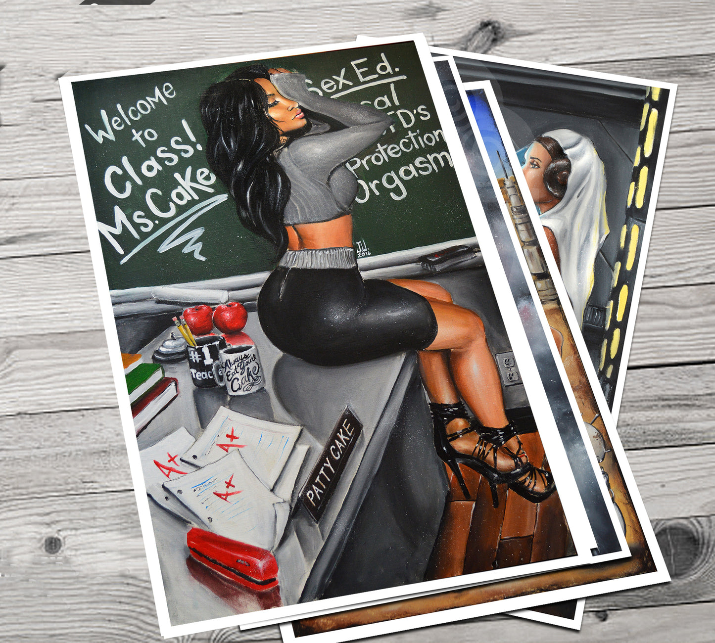 NEW JEREMY WORST Ms Cake Artwork Signed Print poster Patty Cake sexy teacher student mexican latino tall hot nsfw Nudes tattoo hentai xvideo