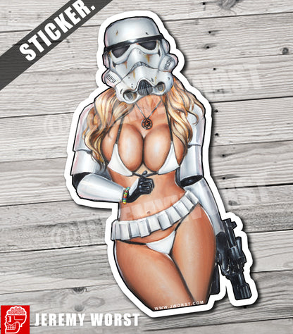 JEREMY WORST 1pc Sexy 4 Inch STICKER Collection Jack Cosplay War Storm Troop Spiderm4n pinup girl hip hop Anime
